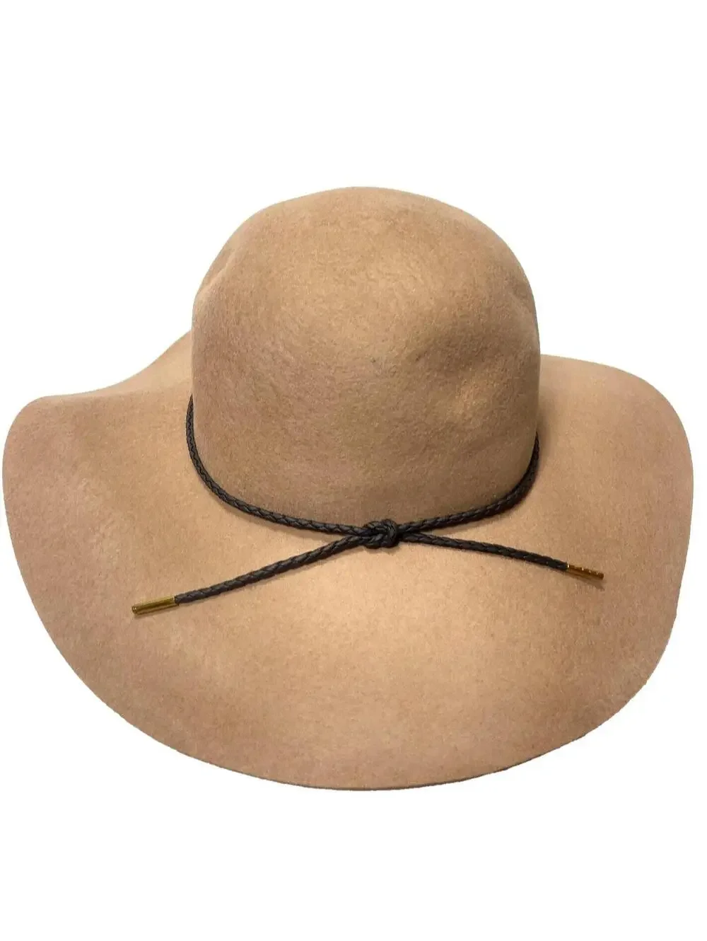 Women's Large Floppy Hat Chic Beachy Sun Hat Panama Belt Wool Classy Wide Fedora